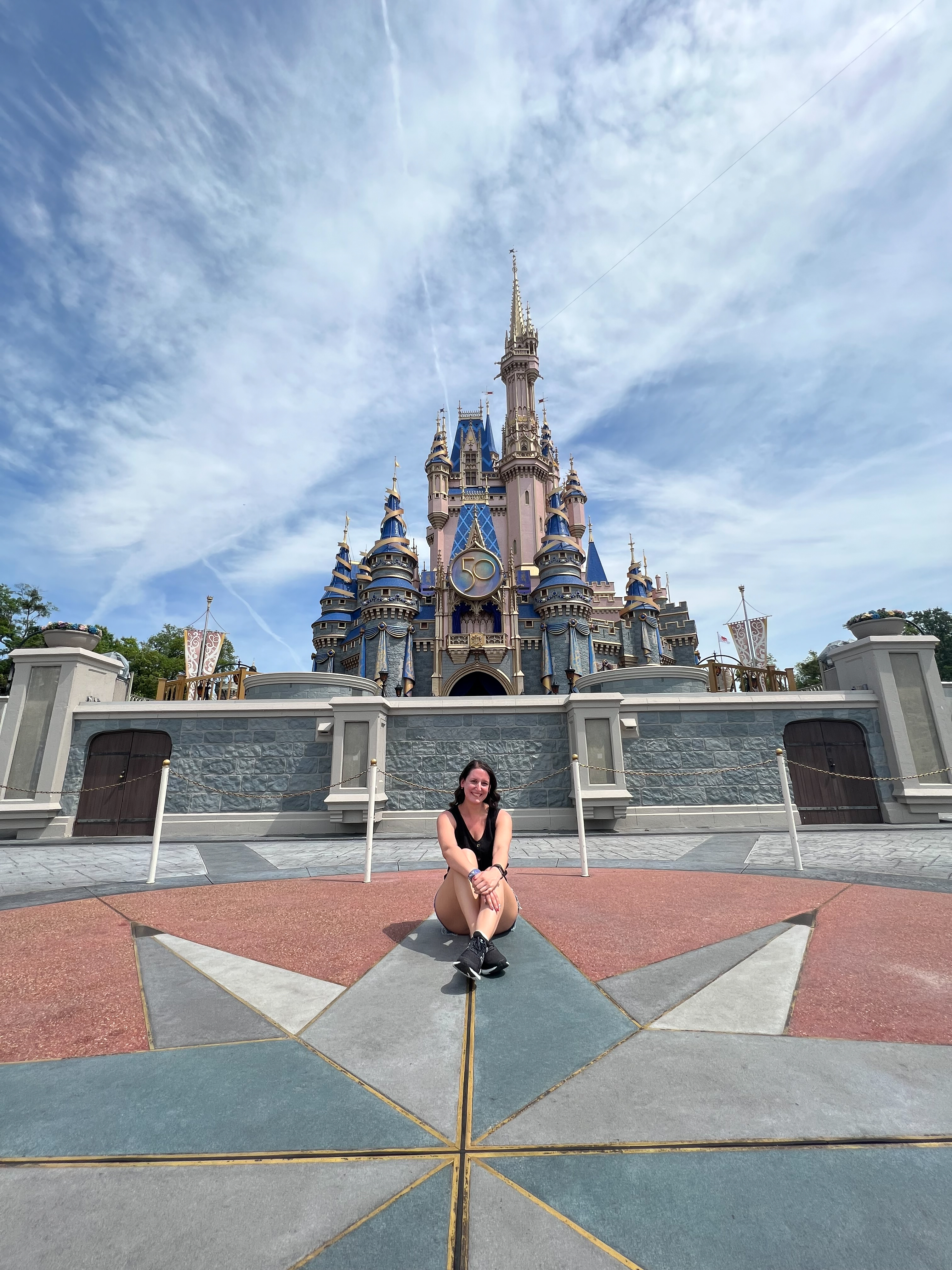 Kalyna in front of Cinderella Castle at Magic Kingdom in Walt Disney World